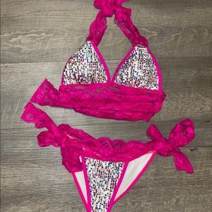 Daisy Corsets Two Piece Sequin Bikini Size Medium